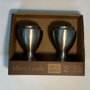 Allen + Roth pair of brushed nickel curtain rod finials New in Box see pictures